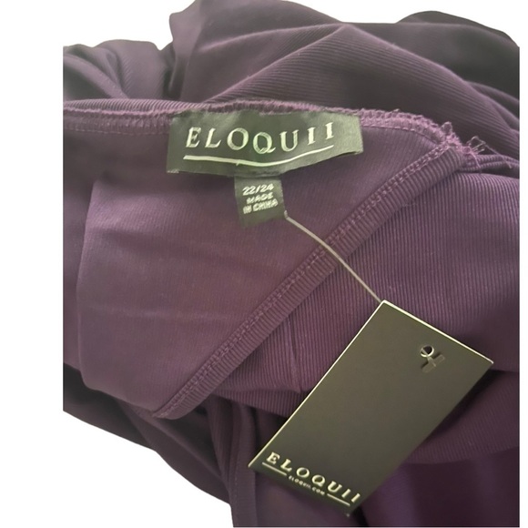 ELOQUII Asymmetrical One Shoulder Fitted Midi Sweater Dress Purple Size 22/24 - Picture 6 of 7
